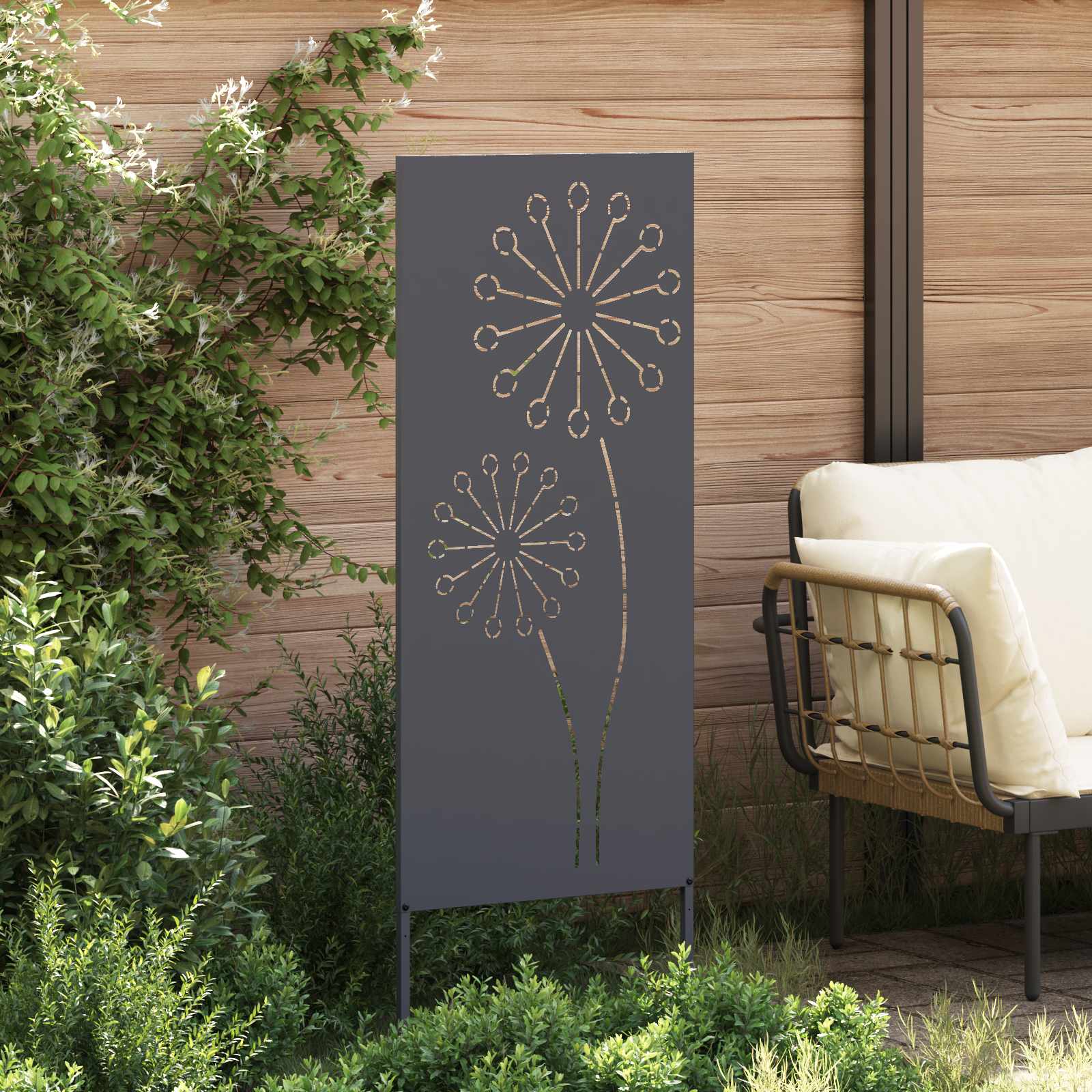 Tuin Privacy Screen Antraciet 50 x 140 cm Koudgewalst staal is nu te koop bij PeponiXL, paradijselijk wonen!