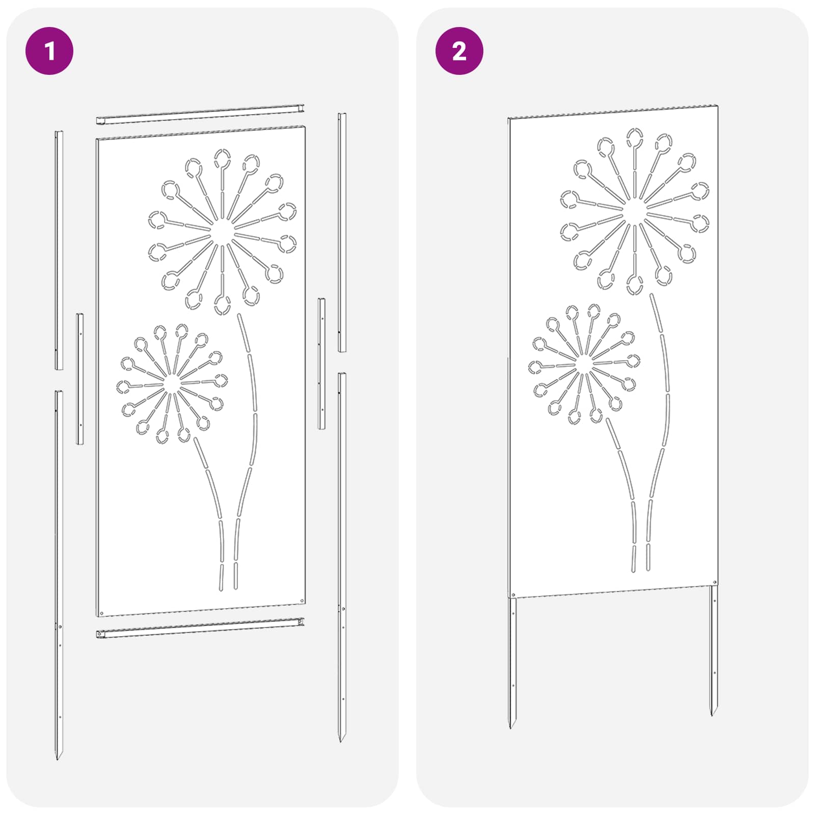 Tuin Privacy Screen Fretwerk Zilver 50 x 140 cm Roestvrij staal is nu te koop bij PeponiXL, paradijselijk wonen!