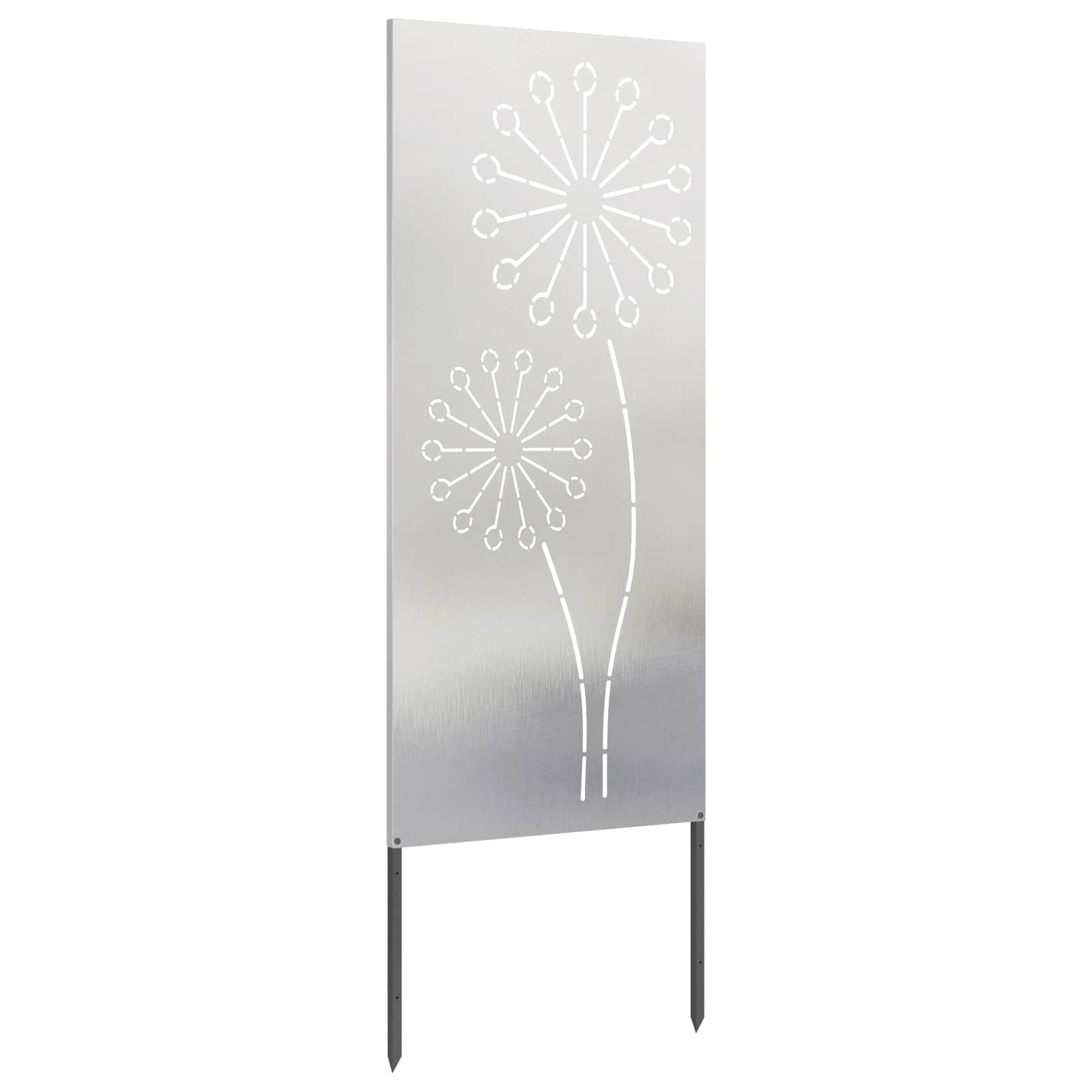 Tuin Privacy Screen Fretwerk Zilver 50 x 140 cm Roestvrij staal is nu te koop bij PeponiXL, paradijselijk wonen!