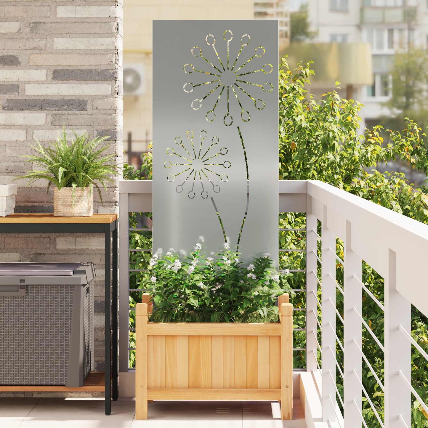 Tuin Privacy Screen Zilver 50 x 140 cm Gegalvaniseerd staal is nu te koop bij PeponiXL, paradijselijk wonen!