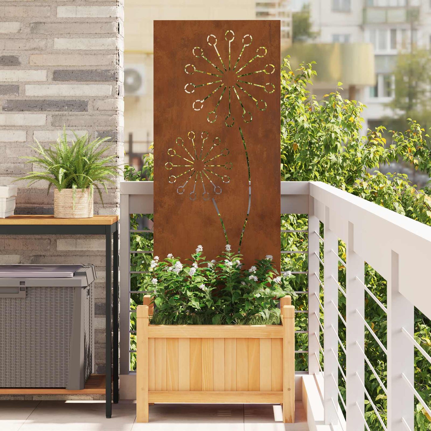 Tuin Privacy Screen Fretwerk Roestig 50 x 140 cm Cortenstaal is nu te koop bij PeponiXL, paradijselijk wonen!