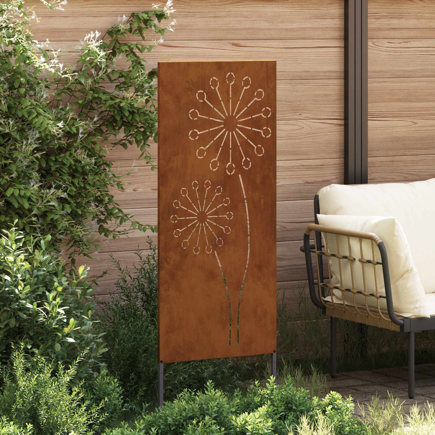Tuin Privacy Screen Fretwerk Roestig 50 x 140 cm Cortenstaal is nu te koop bij PeponiXL, paradijselijk wonen!