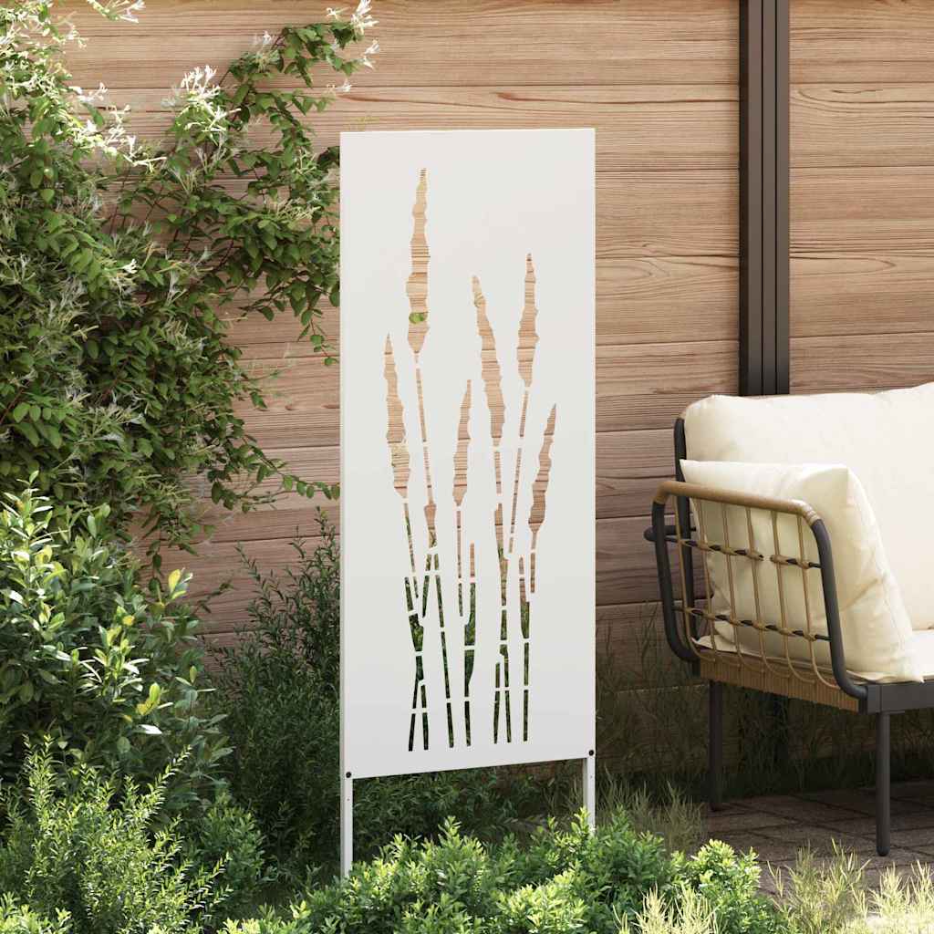 Tuin Privacy Screen Bloemen Wit 50 x 140 cm Koudgewalst staal is nu te koop bij PeponiXL, paradijselijk wonen!