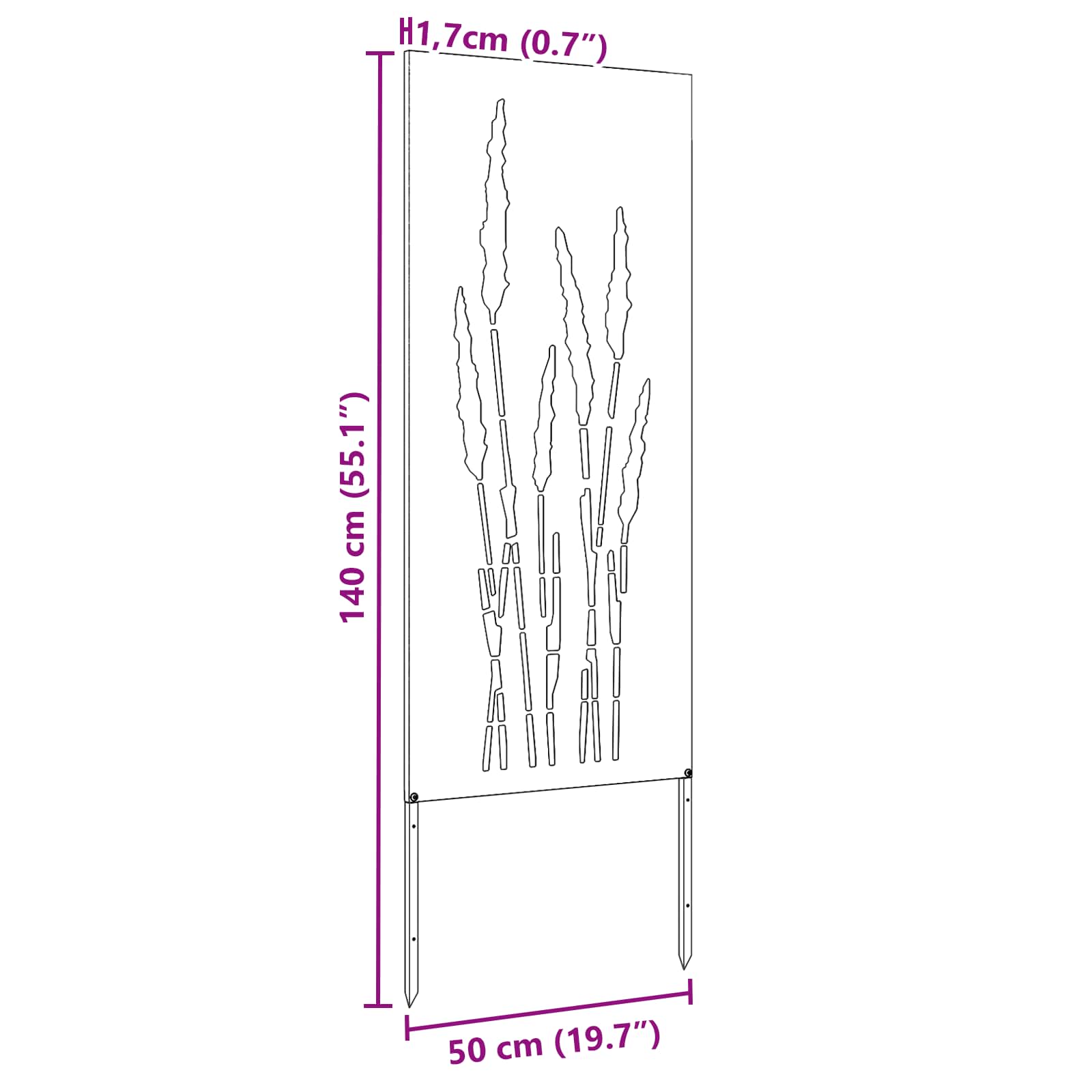 Tuin Privacy Screen Antraciet 50 x 140 cm Koudgewalst staal is nu te koop bij PeponiXL, paradijselijk wonen!
