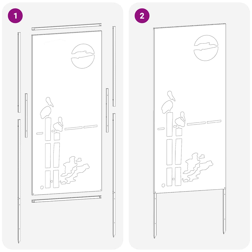 Tuin Privacy Screen Olijfgroen 50 x 140 cm Koudgewalst staal is nu te koop bij PeponiXL, paradijselijk wonen!