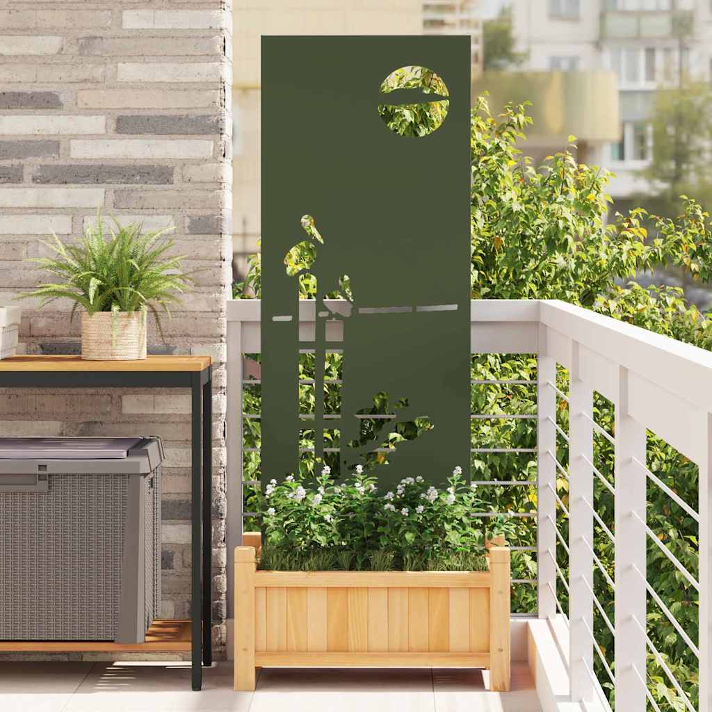 Tuin Privacy Screen Olijfgroen 50 x 140 cm Koudgewalst staal is nu te koop bij PeponiXL, paradijselijk wonen!