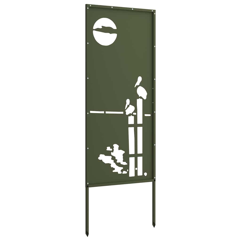 Tuin Privacy Screen Olijfgroen 50 x 140 cm Koudgewalst staal is nu te koop bij PeponiXL, paradijselijk wonen!