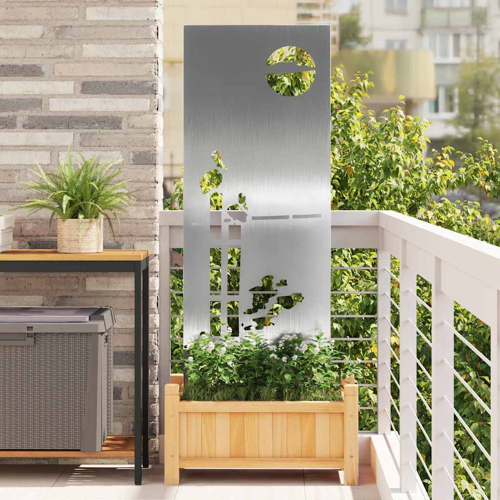 Tuin Privacy Screen Fretwerk Zilver 50 x 140 cm Roestvrij staal is nu te koop bij PeponiXL, paradijselijk wonen!