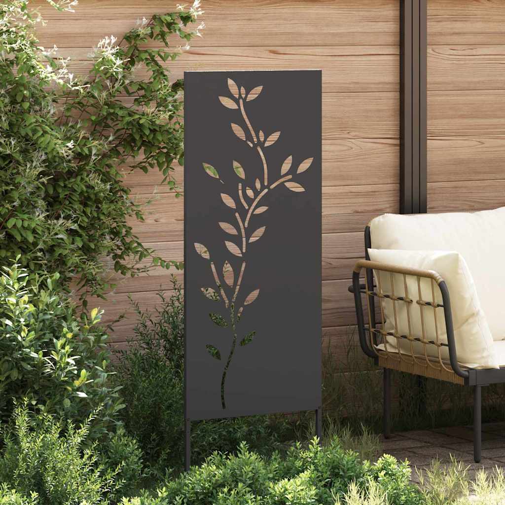 Tuin Privacy Screen Bloemen Zwart 50 x 140 cm Koudgewalst staal is nu te koop bij PeponiXL, paradijselijk wonen!