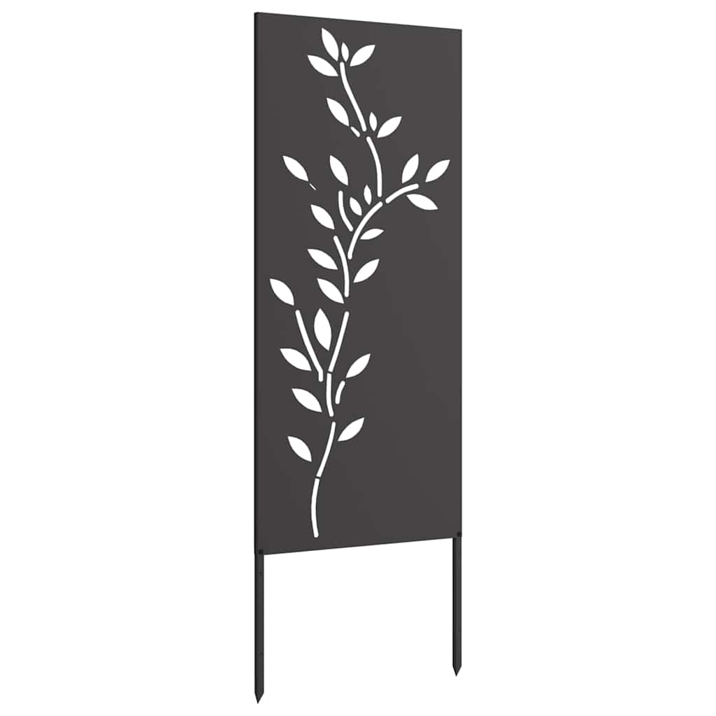 Tuin Privacy Screen Bloemen Zwart 50 x 140 cm Koudgewalst staal is nu te koop bij PeponiXL, paradijselijk wonen!