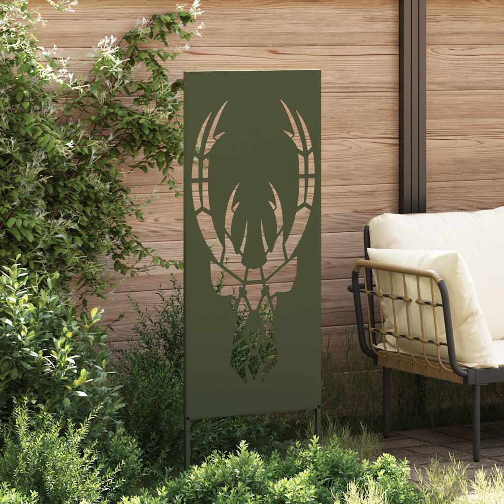 Tuin Privacy Screen Olijfgroen 50 x 140 cm Koudgewalst staal is nu te koop bij PeponiXL, paradijselijk wonen!