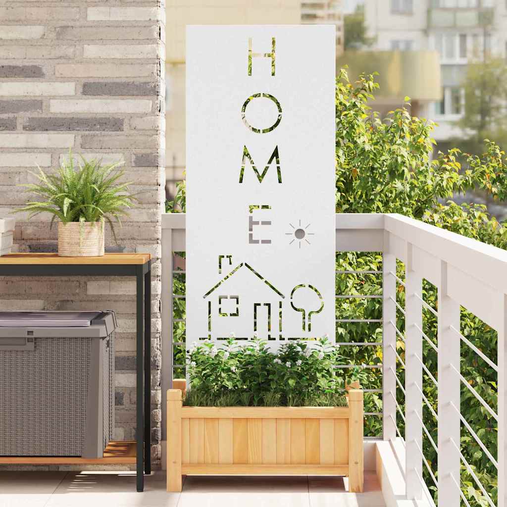 Tuin Privacy Screen Fretwerk Wit 50 x 140 cm Koudgewalst staal is nu te koop bij PeponiXL, paradijselijk wonen!