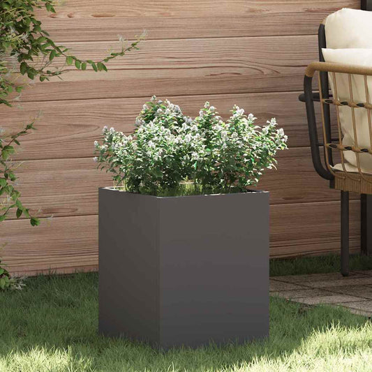 Tuin Bloempot Zwart 32 x 32 x 40 cm Koudgewalst staal is nu te koop bij PeponiXL, paradijselijk wonen!