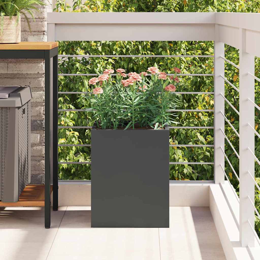 Tuin Bloempot Zwart 32 x 32 x 40 cm Koudgewalst staal is nu te koop bij PeponiXL, paradijselijk wonen!