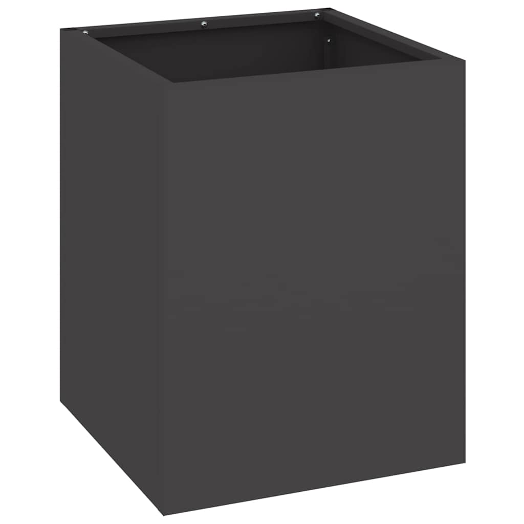 Tuin Bloempot Zwart 32 x 32 x 40 cm Koudgewalst staal is nu te koop bij PeponiXL, paradijselijk wonen!