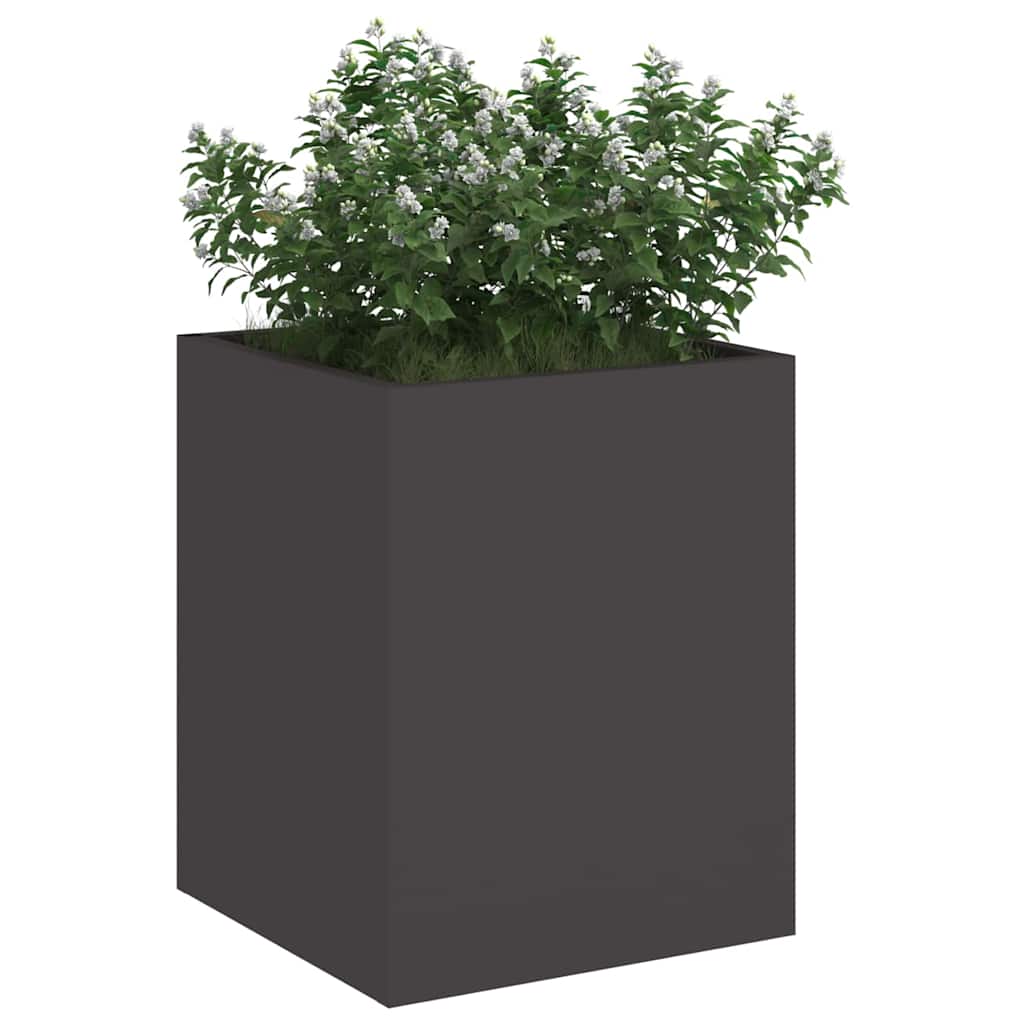 Tuin Bloempot Zwart 32 x 32 x 40 cm Koudgewalst staal is nu te koop bij PeponiXL, paradijselijk wonen!