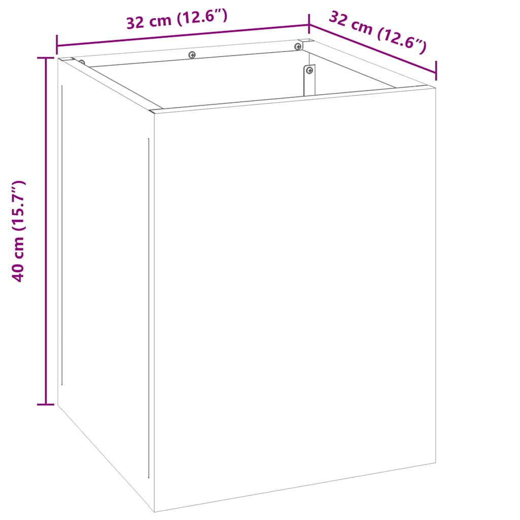 Tuin Bloempot Antraciet 32 x 32 x 40 cm Koudgewalst staal is nu te koop bij PeponiXL, paradijselijk wonen!