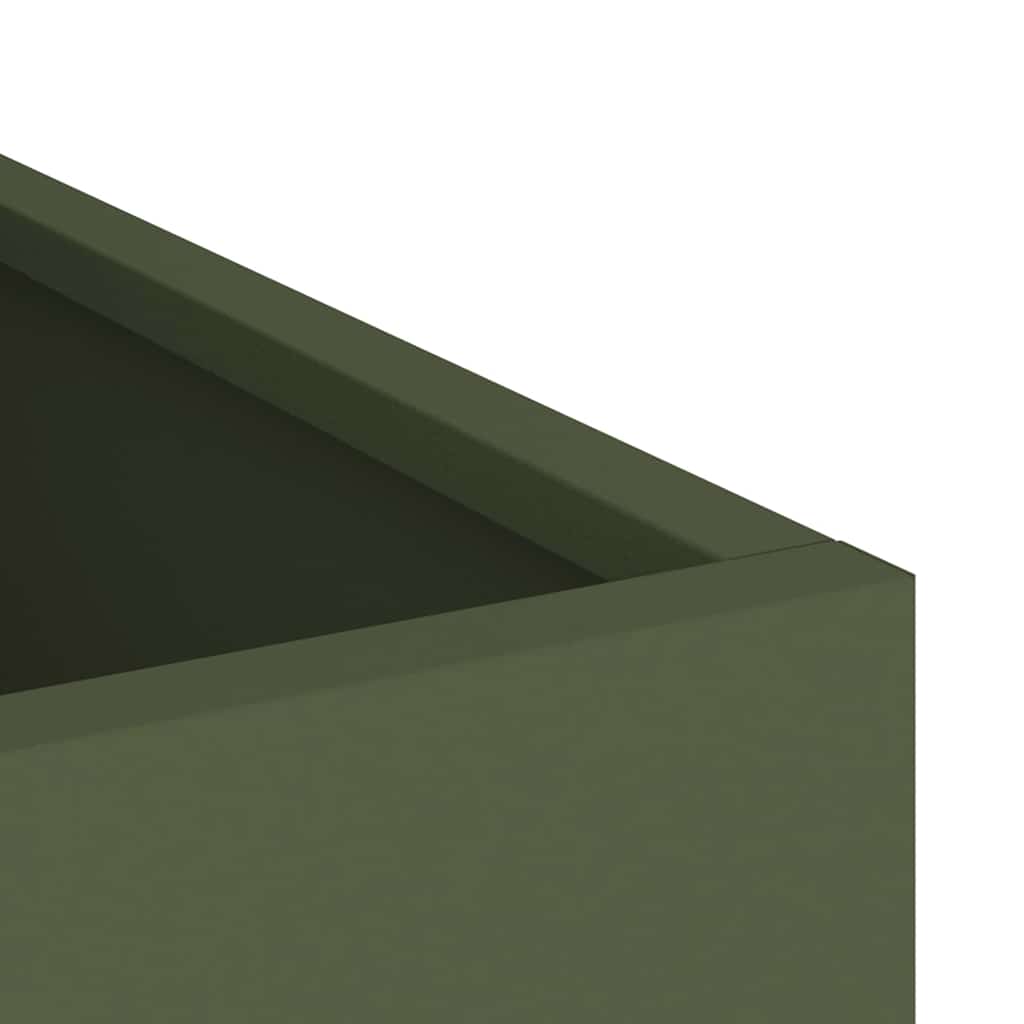 Tuin Bloempot Olijf Groen 32 x 32 x 40 cm Koudgewalst staal is nu te koop bij PeponiXL, paradijselijk wonen!