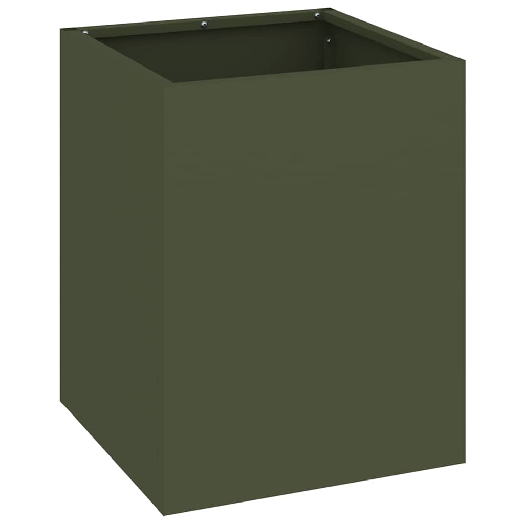 Tuin Bloempot Olijf Groen 32 x 32 x 40 cm Koudgewalst staal is nu te koop bij PeponiXL, paradijselijk wonen!