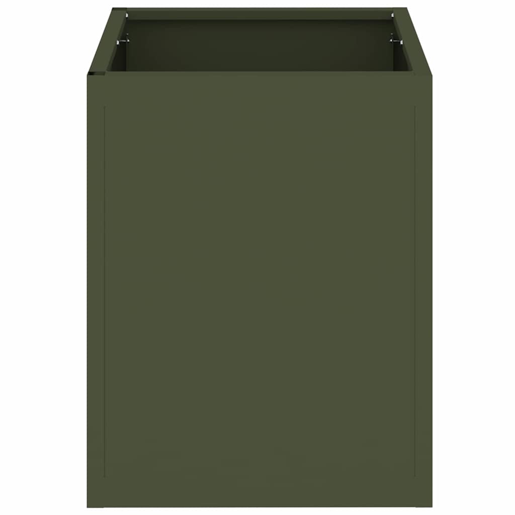 Tuin Bloempot Olijf Groen 32 x 32 x 40 cm Koudgewalst staal is nu te koop bij PeponiXL, paradijselijk wonen!