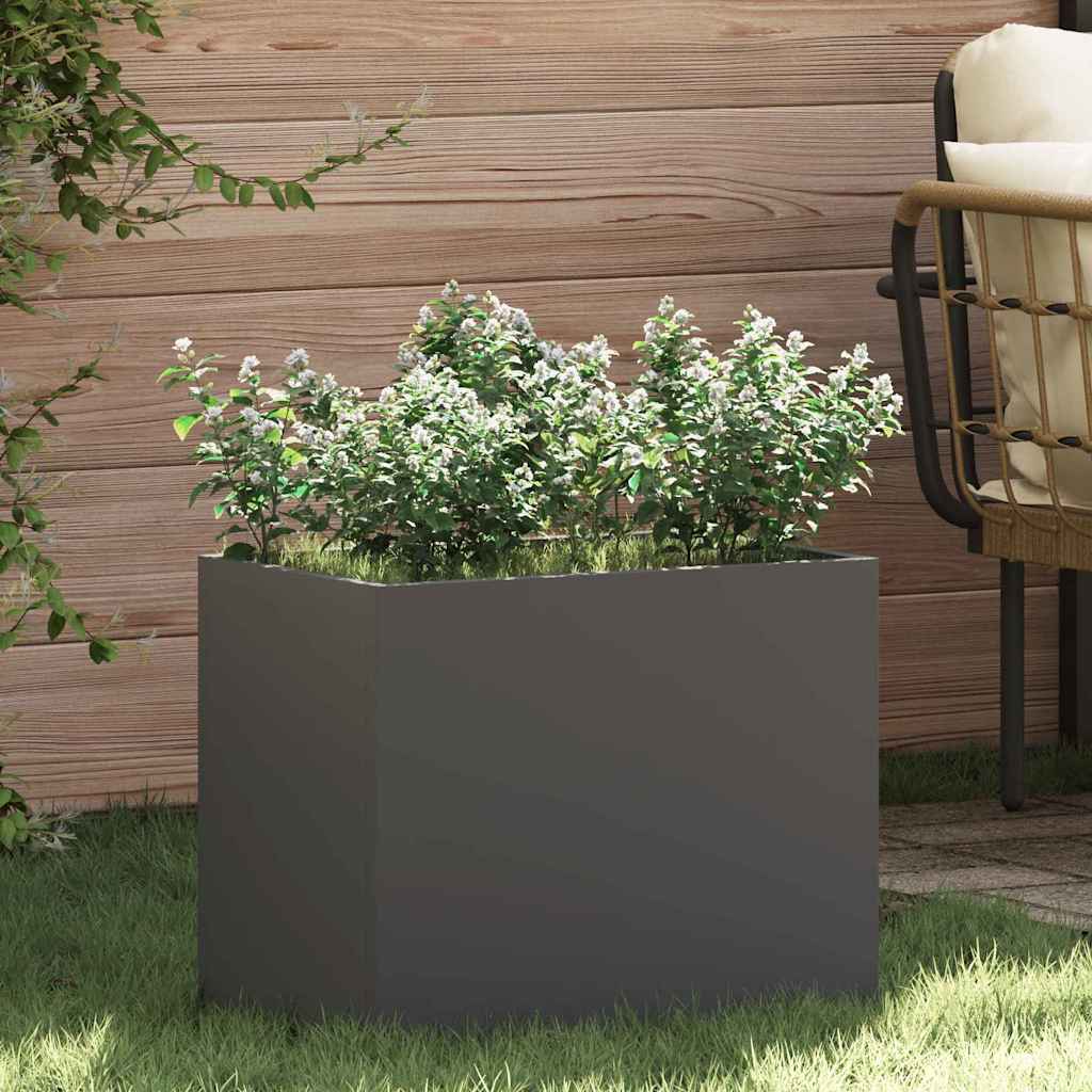 Tuin Bloempot Zwart 50 x 32 x 40 cm Koudgewalst staal is nu te koop bij PeponiXL, paradijselijk wonen!