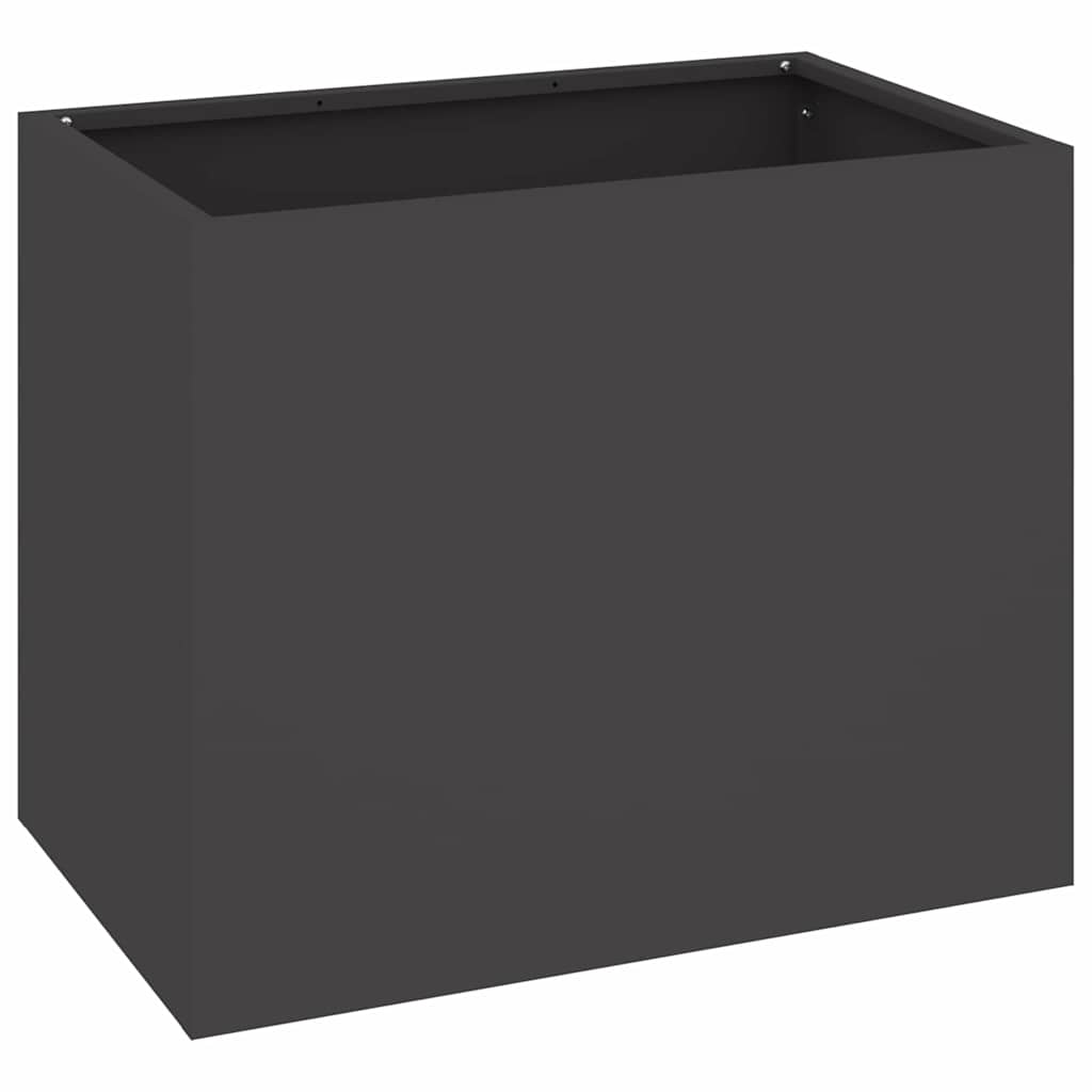Tuin Bloempot Zwart 50 x 32 x 40 cm Koudgewalst staal is nu te koop bij PeponiXL, paradijselijk wonen!