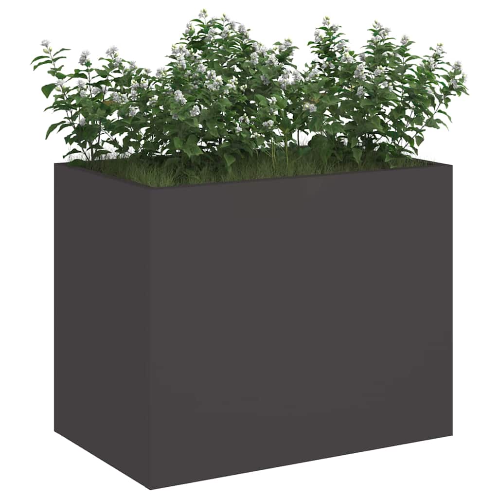 Tuin Bloempot Zwart 50 x 32 x 40 cm Koudgewalst staal is nu te koop bij PeponiXL, paradijselijk wonen!