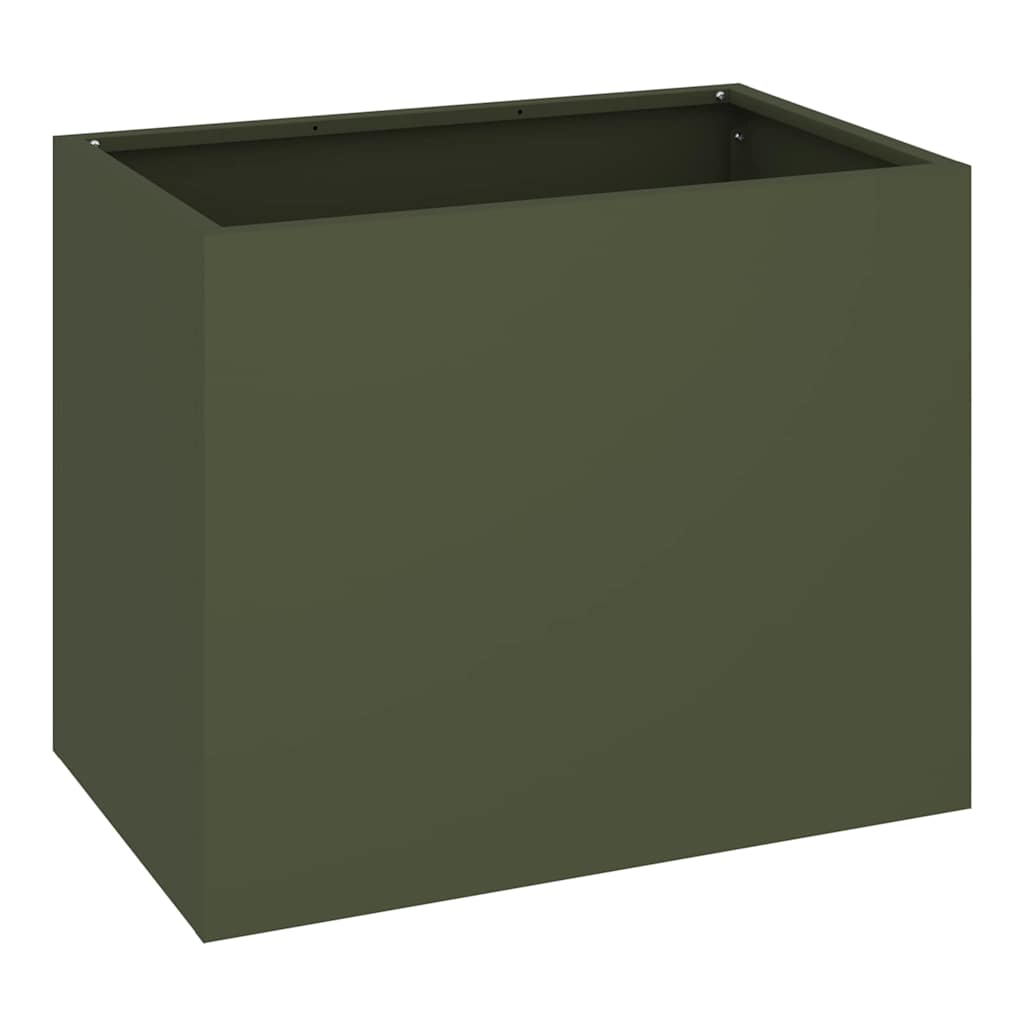 Tuin Bloempot Olijfgroen 50 x 32 x 40 cm Koudgewalst staal is nu te koop bij PeponiXL, paradijselijk wonen!