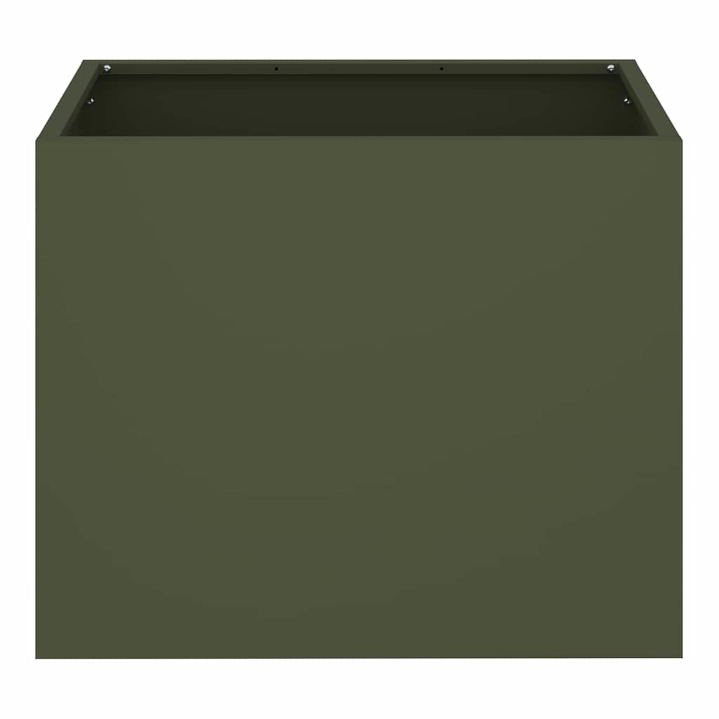 Tuin Bloempot Olijfgroen 50 x 32 x 40 cm Koudgewalst staal is nu te koop bij PeponiXL, paradijselijk wonen!