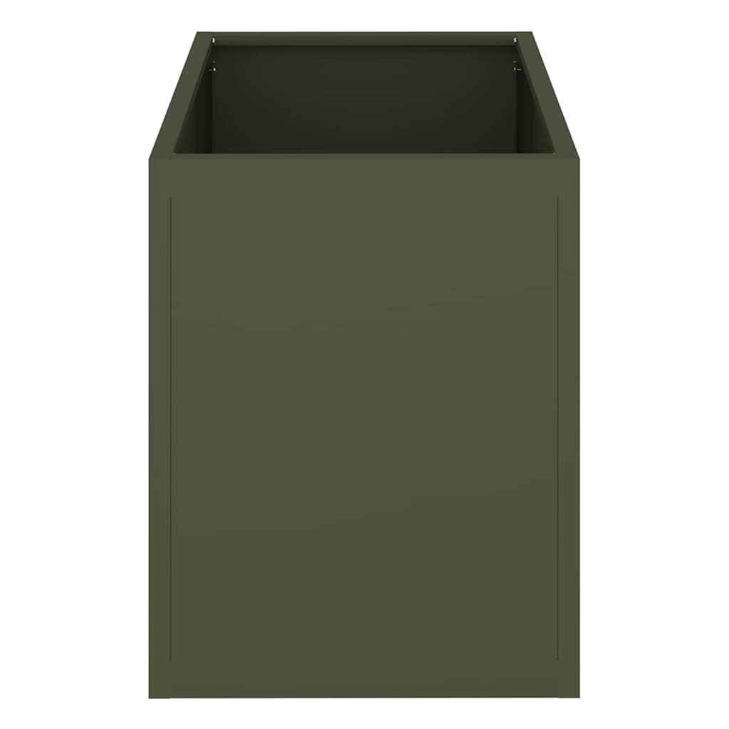 Tuin Bloempot Olijfgroen 50 x 32 x 40 cm Koudgewalst staal is nu te koop bij PeponiXL, paradijselijk wonen!