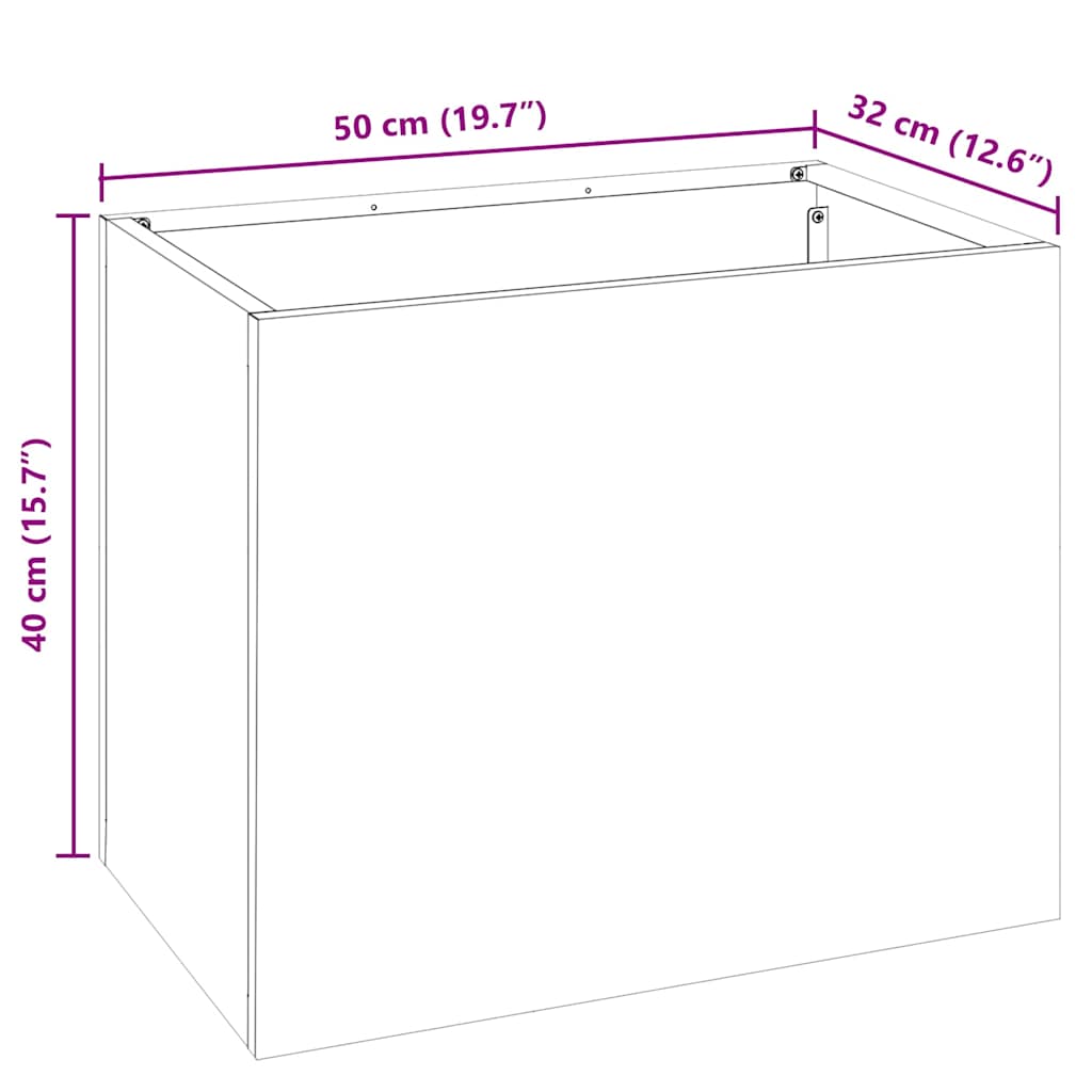 Tuin Bloempot Olijfgroen 50 x 32 x 40 cm Koudgewalst staal is nu te koop bij PeponiXL, paradijselijk wonen!