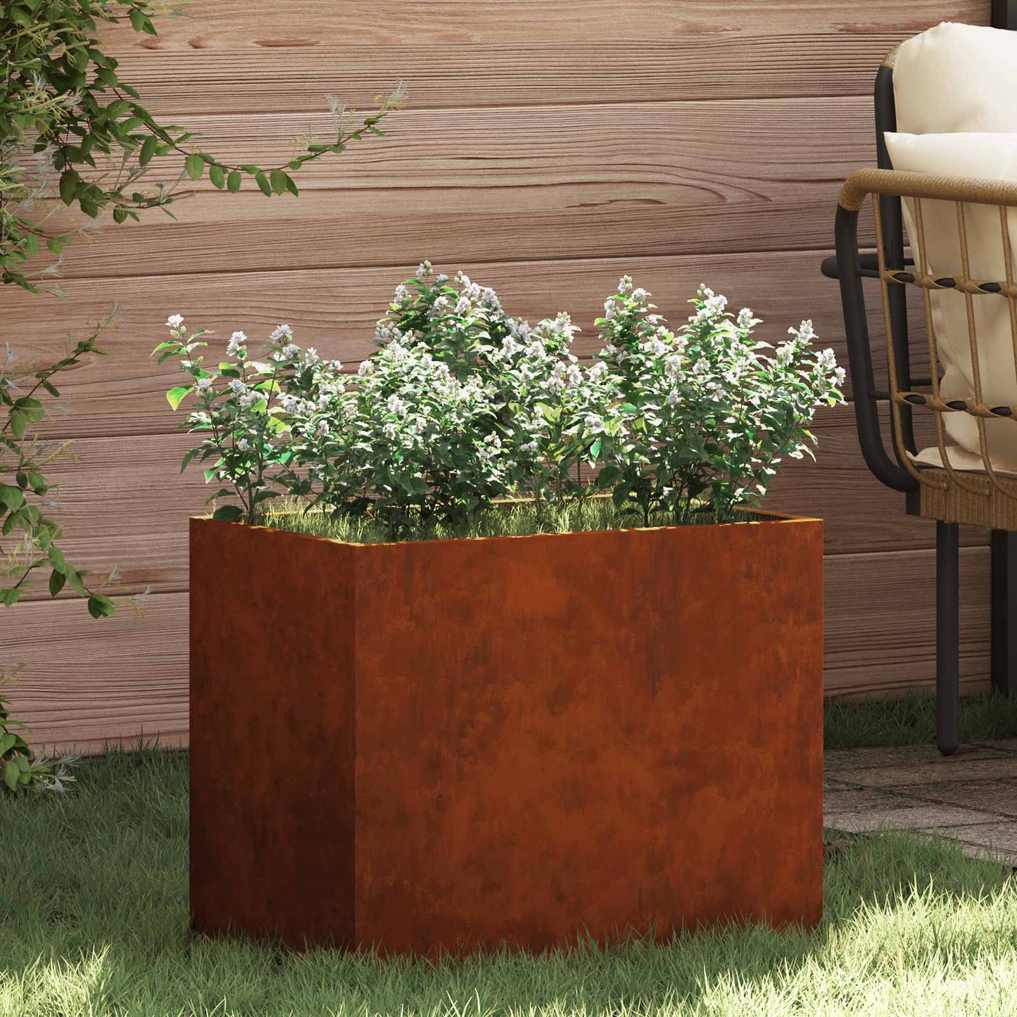 Tuin Bloempot Cortenstaal 50 x 32 x 40 cm Cortenstaal is nu te koop bij PeponiXL, paradijselijk wonen!