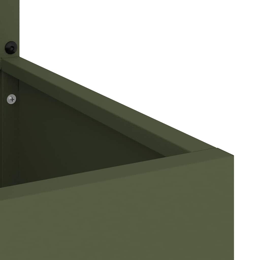 Tuin Privacy Screen Olijfgroen 32 x 140 cm Koudgewalst staal is nu te koop bij PeponiXL, paradijselijk wonen!