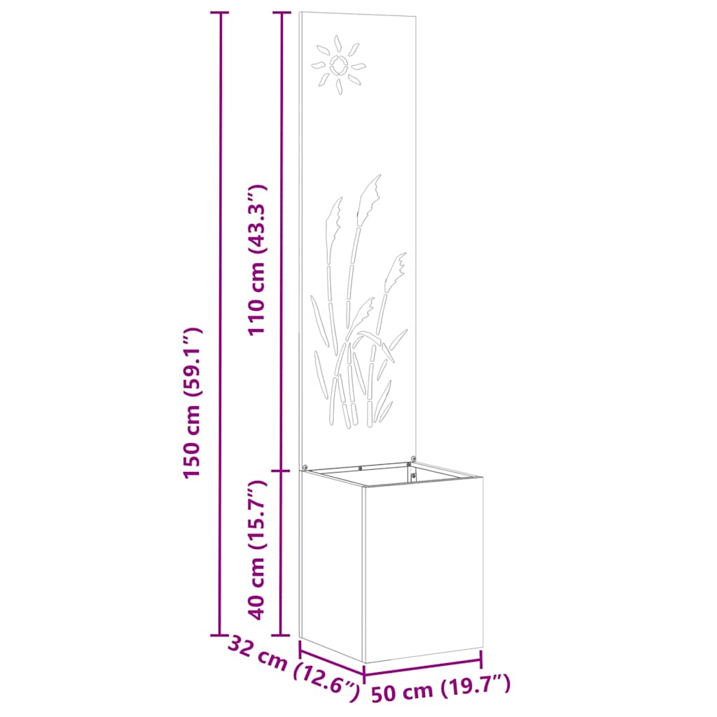 Tuin Privacy Screen Olijfgroen 32 x 140 cm Koudgewalst staal is nu te koop bij PeponiXL, paradijselijk wonen!