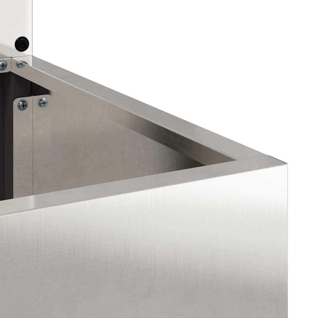 Tuin Privacy Screen Bloemen Zilver 32 x 140 cm Roestvrij staal is nu te koop bij PeponiXL, paradijselijk wonen!