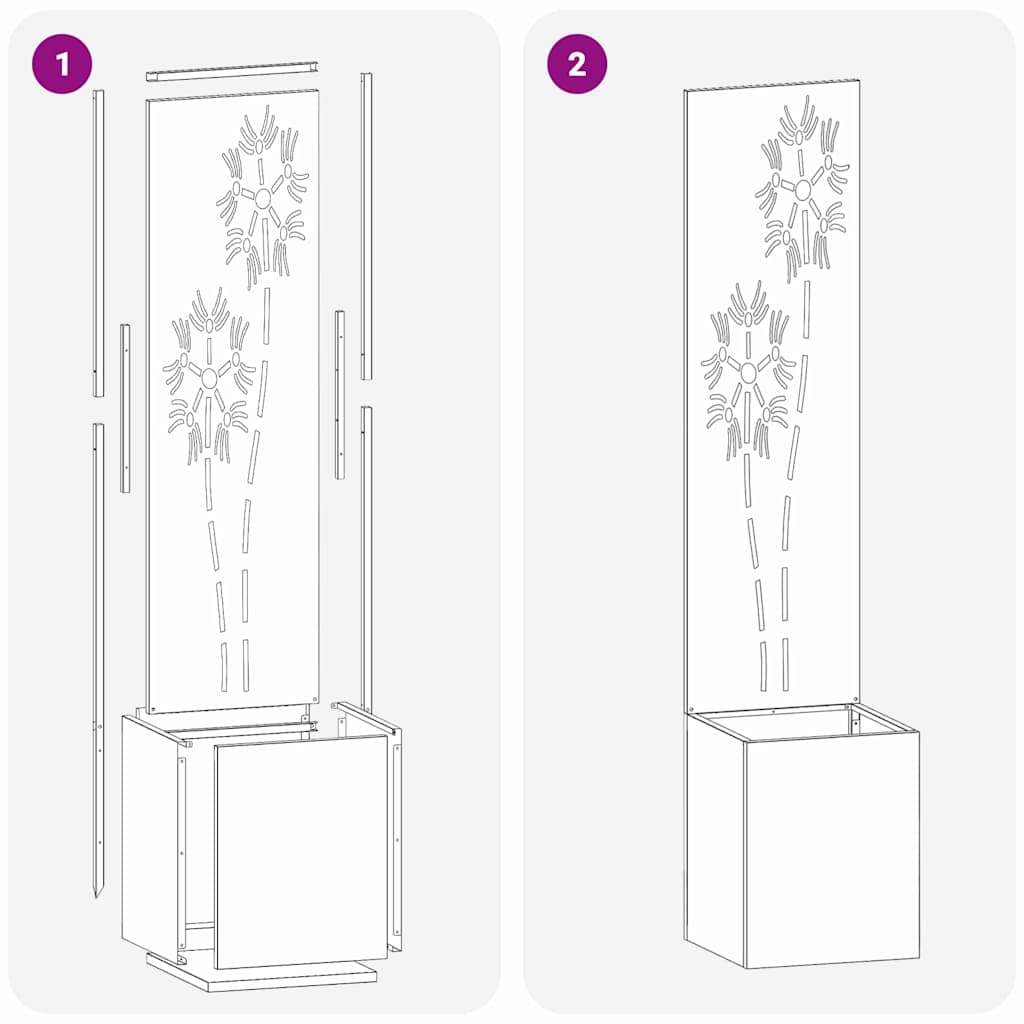Tuin Privacy Screen Bloemen Zilver 32 x 140 cm Roestvrij staal is nu te koop bij PeponiXL, paradijselijk wonen!