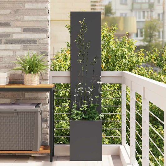 Tuin Privacy Screen Zwart 32 x 32 x 150 cm Koudgewalst staal is nu te koop bij PeponiXL, paradijselijk wonen!