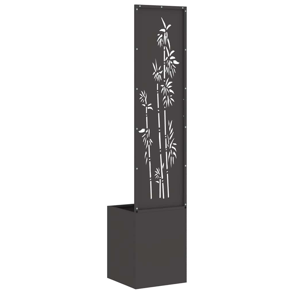 Tuin Privacy Screen Zwart 32 x 32 x 150 cm Koudgewalst staal is nu te koop bij PeponiXL, paradijselijk wonen!