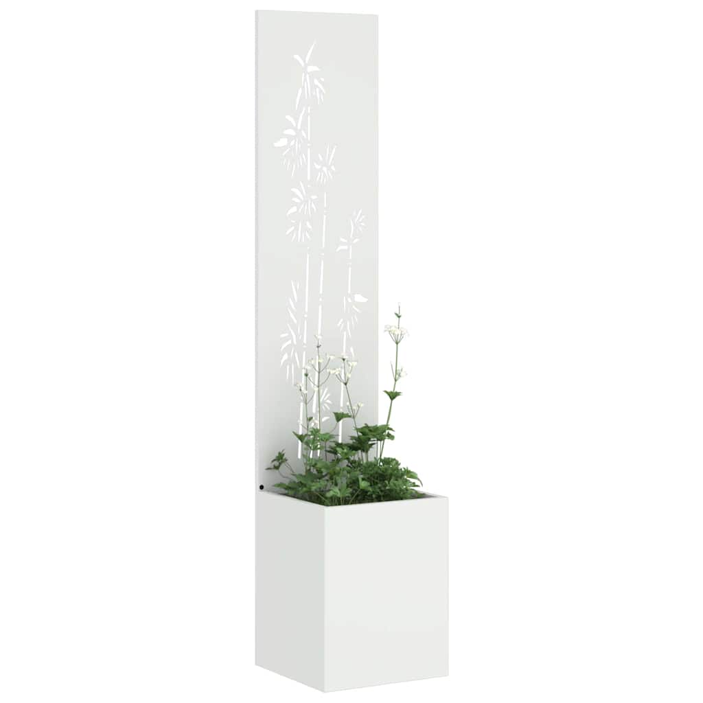 Tuin Privacy Screen Bloemen Wit 32 x 150 cm Koudgewalst staal is nu te koop bij PeponiXL, paradijselijk wonen!