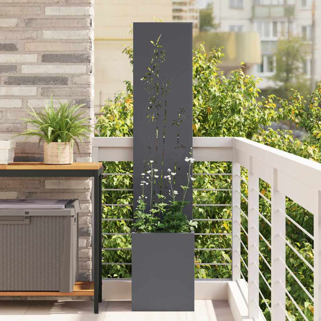 Tuin Privacy Screen Antraciet 32 x 140 cm Koudgewalst staal is nu te koop bij PeponiXL, paradijselijk wonen!