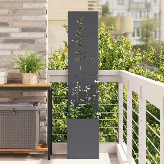 Tuin Privacy Screen Antraciet 32 x 140 cm Koudgewalst staal is nu te koop bij PeponiXL, paradijselijk wonen!