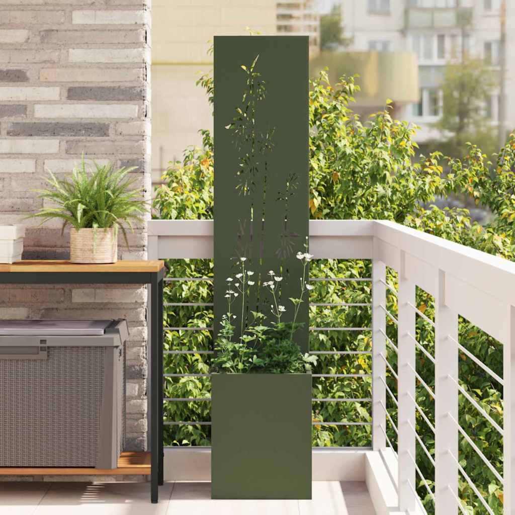 Tuin Privacy Screen Bloemen Olijfgroen 32 x 32 x 150 cm is nu te koop bij PeponiXL, paradijselijk wonen!