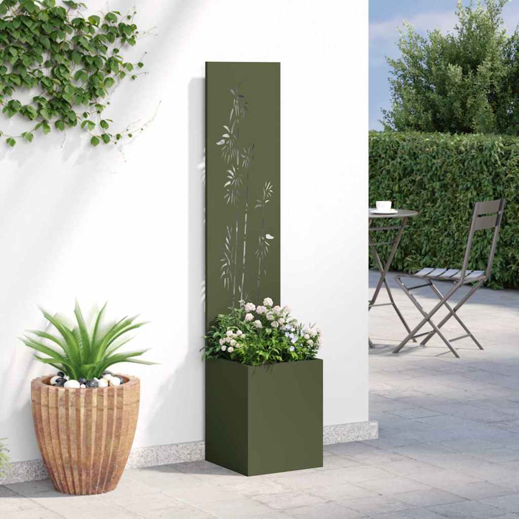 Tuin Privacy Screen Bloemen Olijfgroen 32 x 32 x 150 cm is nu te koop bij PeponiXL, paradijselijk wonen!