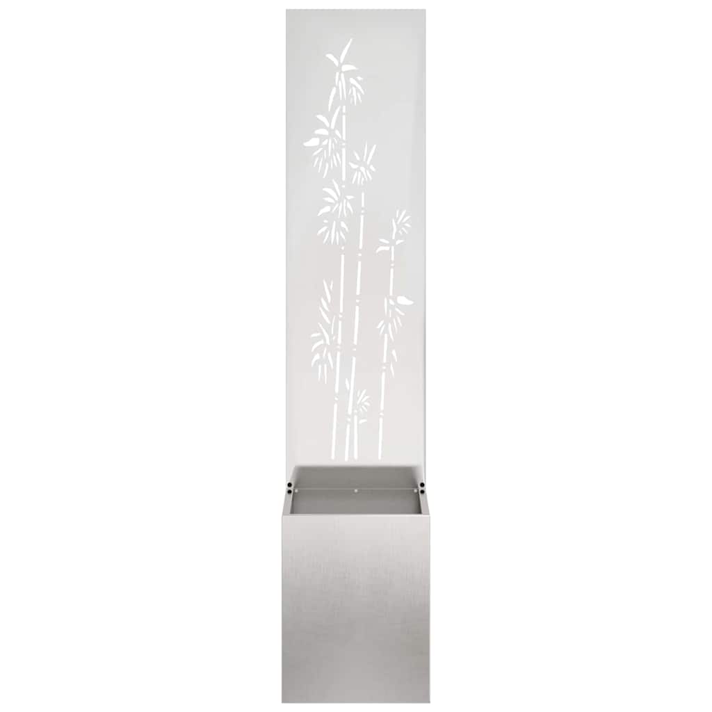 Tuin Privacy Screen Bloemen Zilver 32 x 140 cm Roestvrij staal is nu te koop bij PeponiXL, paradijselijk wonen!