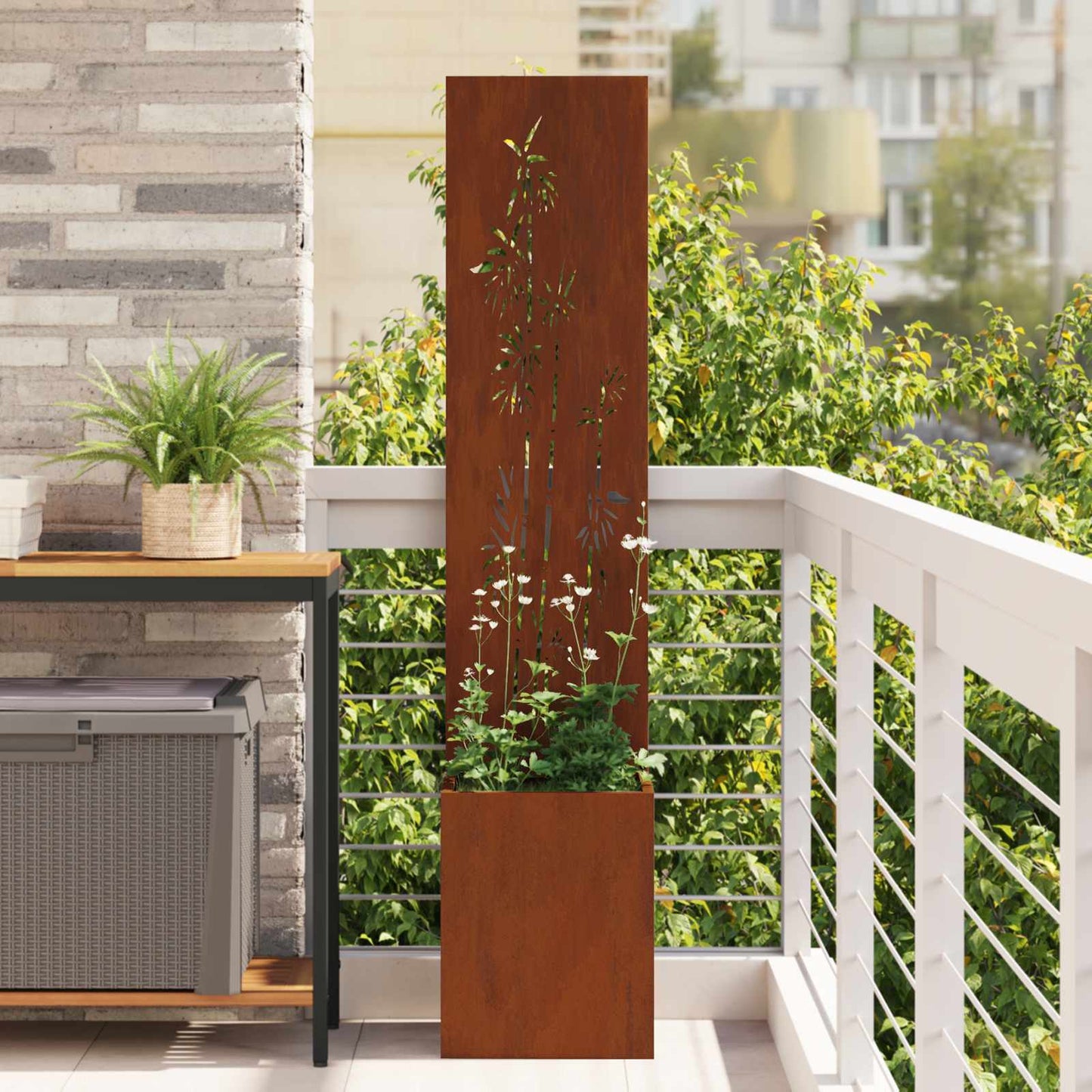 Tuin Privacy Screen Roestig 32 x 32 x 150 cm Cortenstaal is nu te koop bij PeponiXL, paradijselijk wonen!