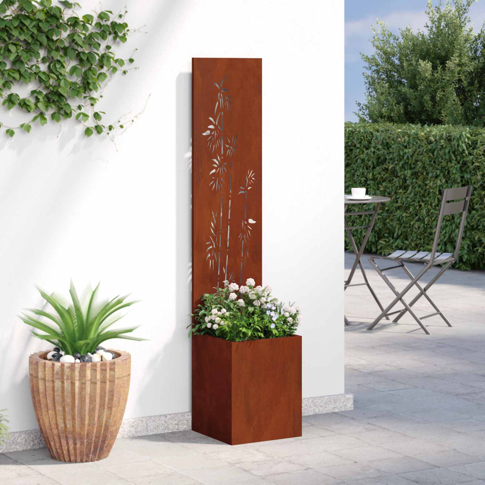 Tuin Privacy Screen Roestig 32 x 32 x 150 cm Cortenstaal is nu te koop bij PeponiXL, paradijselijk wonen!