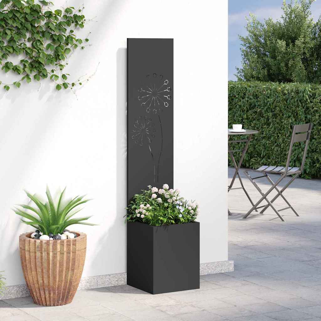 Tuin Privacy Screen Zwart 32 x 32 x 150 cm Koudgewalst staal is nu te koop bij PeponiXL, paradijselijk wonen!