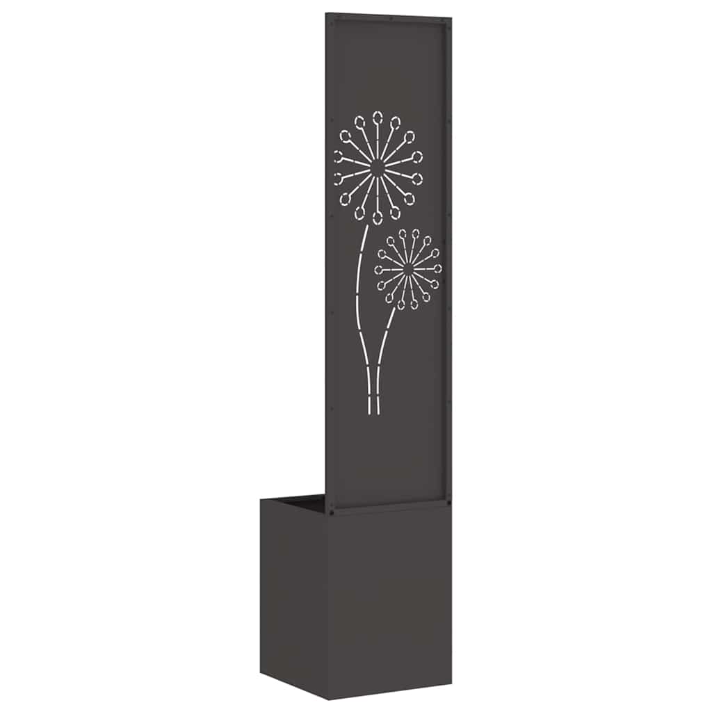 Tuin Privacy Screen Zwart 32 x 32 x 150 cm Koudgewalst staal is nu te koop bij PeponiXL, paradijselijk wonen!
