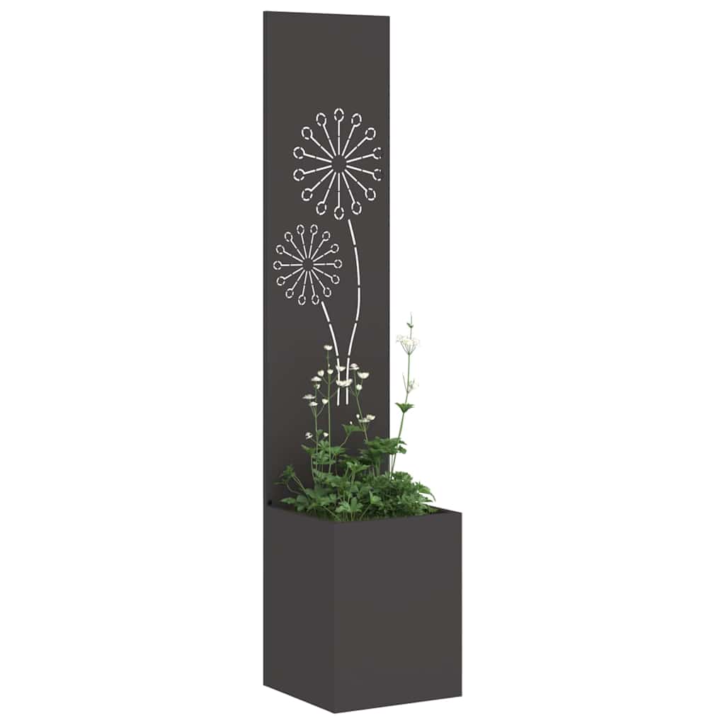 Tuin Privacy Screen Zwart 32 x 32 x 150 cm Koudgewalst staal is nu te koop bij PeponiXL, paradijselijk wonen!