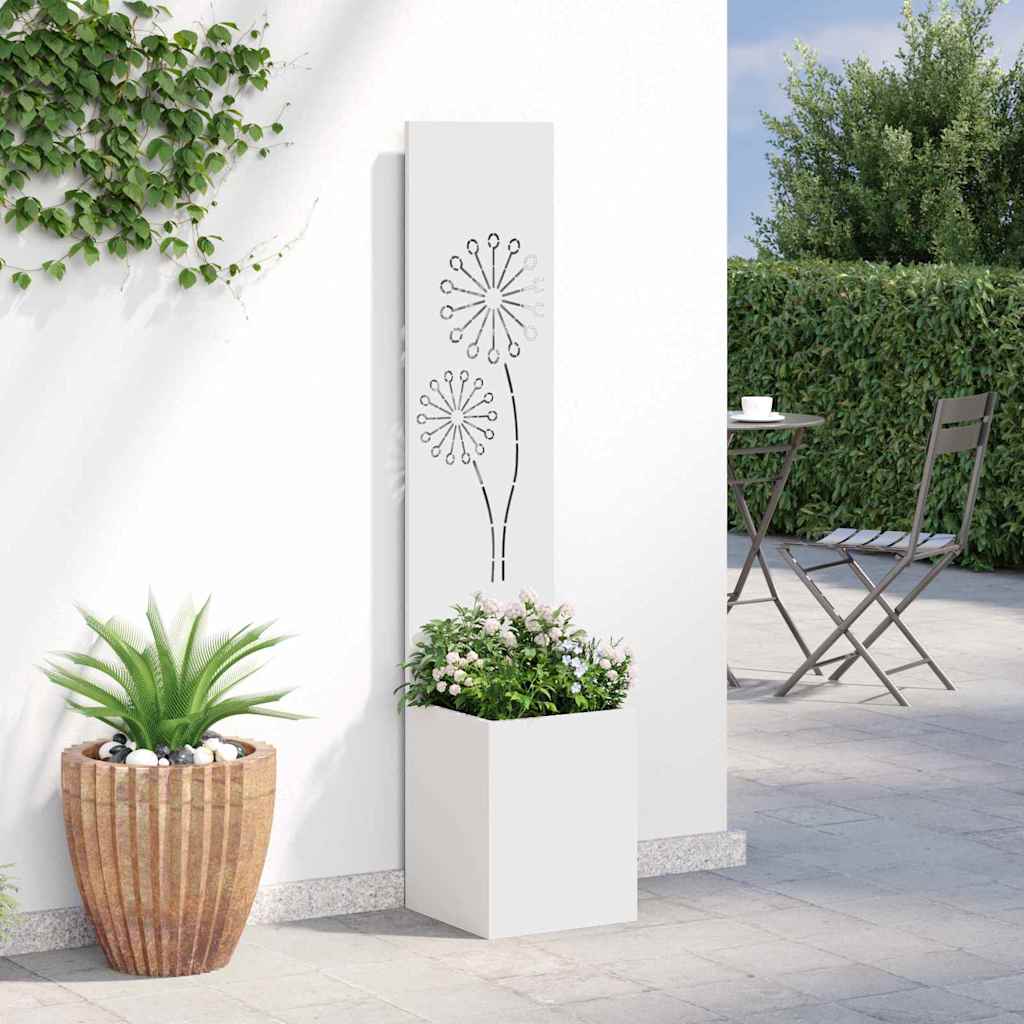 Tuin Privacy Screen Fretwerk Wit 32 x 150 cm Koudgewalst staal is nu te koop bij PeponiXL, paradijselijk wonen!